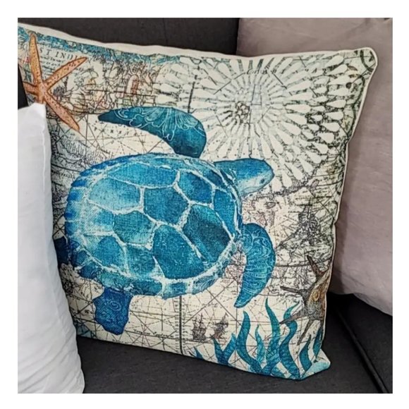 Decorative Throw Pillow Covers Cases Set Beach Decor Nautical Coastal Cottage - Picture 13 of 16